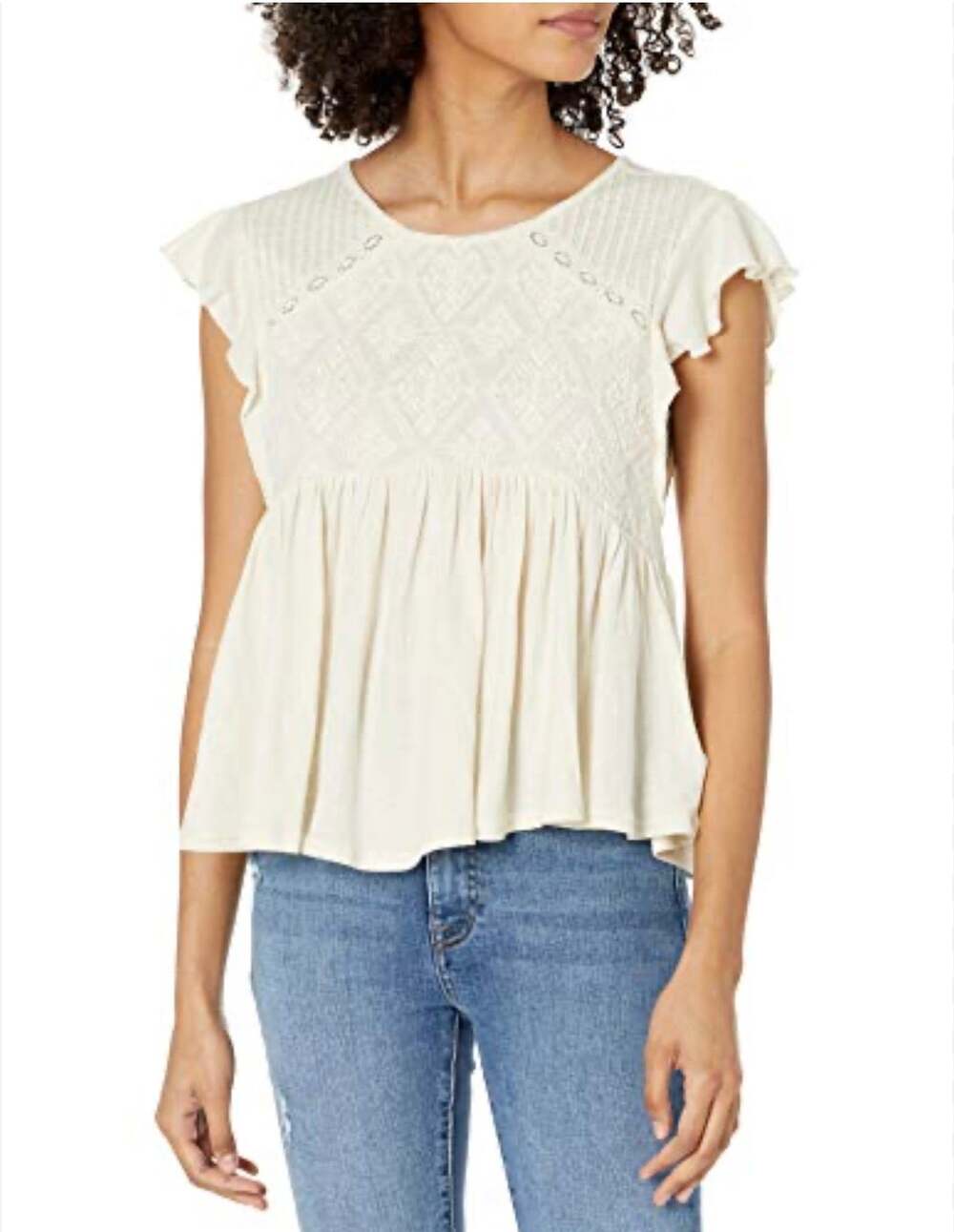 Lucky Brand Embroidered Dolman Top M - Boho Chic!